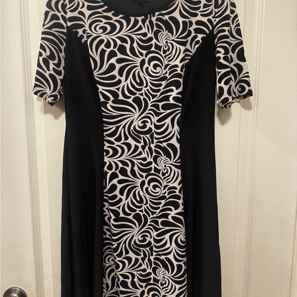 Sami & Jo Black and Cream Swirl Midi Dress